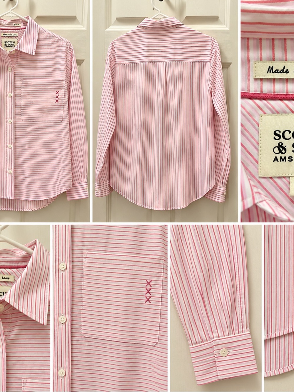 Scotch & Soda Amsterdam Pink Striped Button Down Shirt Size M